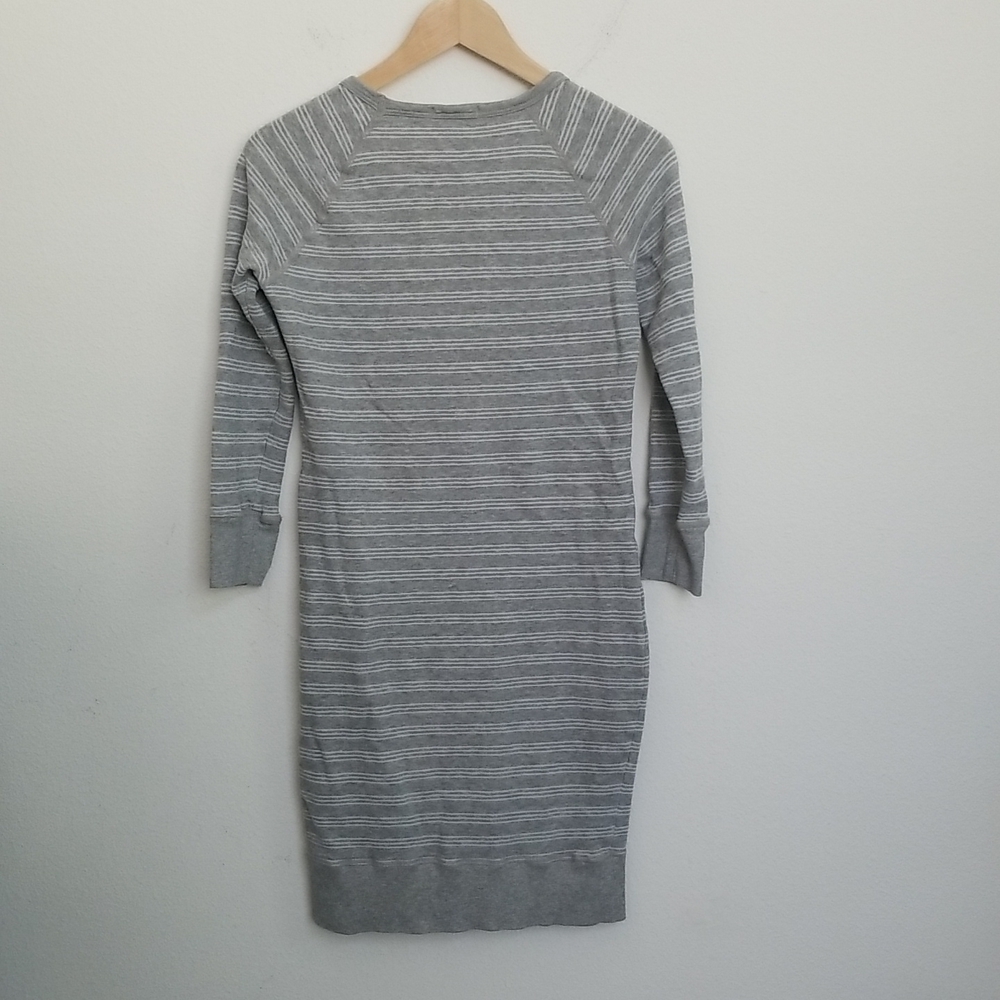 Standard JAMES PERSE Heathered Gray Stripe Cotton Dress Size S Grey - Picture 3 of 8